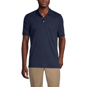 image:imageLands End Essentials Mens Long Sleeve All Day Comfort Polo Shirt  100 Cotton Wont Shrink Pill FadeClassic Navy