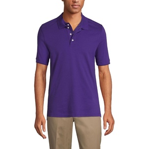 image:imageLands End Essentials Mens Long Sleeve All Day Comfort Polo Shirt  100 Cotton Wont Shrink Pill FadeDeep Purple