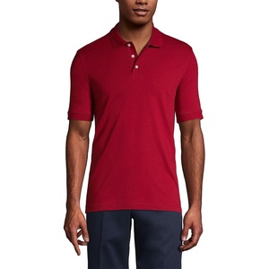 image:imageLands End Essentials Mens Long Sleeve All Day Comfort Polo Shirt  100 Cotton Wont Shrink Pill FadeGarnet
