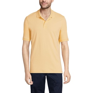 image:imageLands End Essentials Mens Long Sleeve All Day Comfort Polo Shirt  100 Cotton Wont Shrink Pill FadeMaize