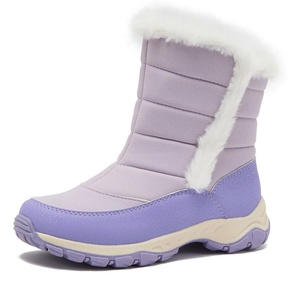 image:imageLands End Expedition Warmest Waterproof No Tie Kids Snow Boots for Boys and Girls  Insulated Winter Fleece Lined Snow Boots Size 11 to 7 Little and Big Kid ShoesLight Purple