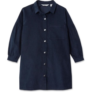 image:imageLands End Girls 34 Sleeve Corduroy Shirt DressClassic Navy