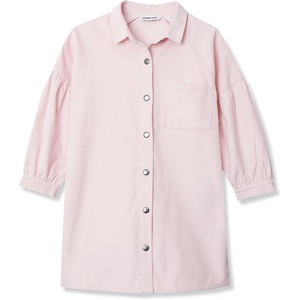 image:imageLands End Girls 34 Sleeve Corduroy Shirt DressPale Pink