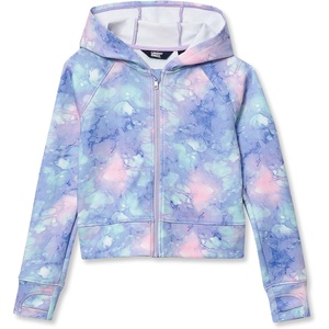 image:imageLands End Girls Active Zip Up HoodieWatercolor BubblesPurple