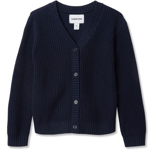 image:imageLands End Girls Button Front Knit CardiganClassic Navy