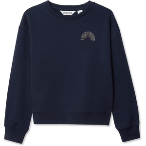 image:imageLands End Girls Crew Neck Embroidered SweatshirtClassic Navy Rainbow