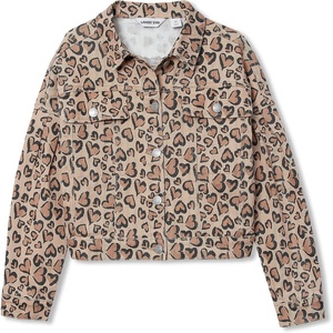 image:imageLands End Girls Denim JacketTan Cheetah Hearts