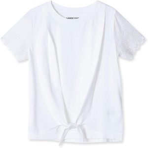 image:imageLands End Girls Flutter Eyelet Sleeve TopWhite