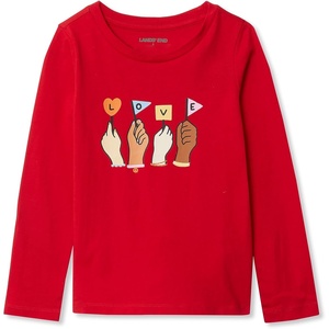 image:imageLands End Girls Graphic Tee ShirtApple Red Unity