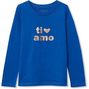 image:imageLands End Girls Graphic Tee ShirtCobalt Ti Amo