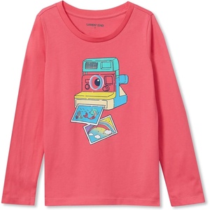 image:imageLands End Girls Graphic Tee ShirtHot Pink Camera