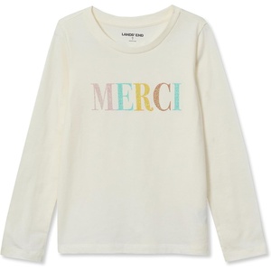 image:imageLands End Girls Graphic Tee ShirtIvory Merci