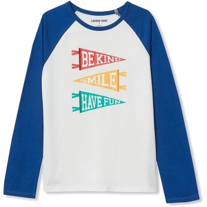 image:imageLands End Girls Graphic Tee ShirtIvory Positive Pennants