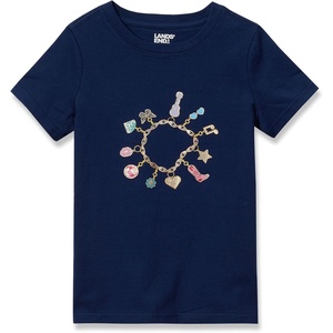 image:imageLands End Girls Graphic TeeCharm BraceletFoilNavy