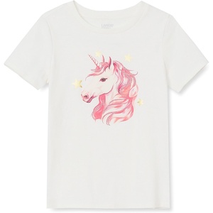 image:imageLands End Girls Graphic TeeGlitter UnicornEgret