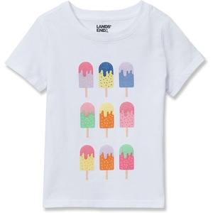 image:imageLands End Girls Graphic TeeIce Cream PopsWhite