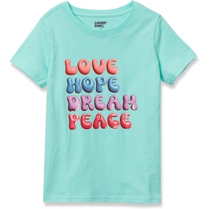image:imageLands End Girls Graphic TeePositive WordsMint