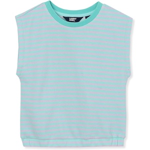 image:imageLands End Girls Pique Knit TopMint Multi Stripe