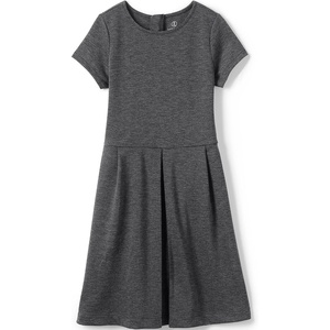 image:imageLands End Girls Short Sleeve Ponte DressCharcoal Heather