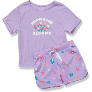 image:imageLands End Girls Short Sleeve Tee and Shorts Pajama SetVerbena Floral