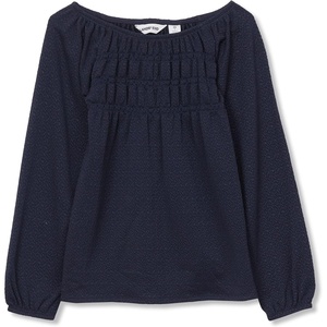 image:imageLands End Girls Smocked Long Sleeve Knit ShirtClassic Navy