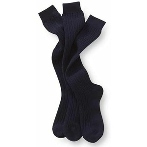 image:imageLands End Girls Solid Cable Knee Socks 3 PackClassic Navy