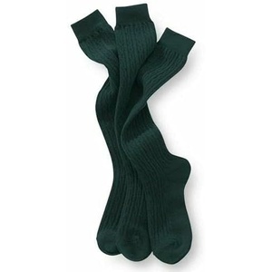 image:imageLands End Girls Solid Cable Knee Socks 3 PackEvergreen