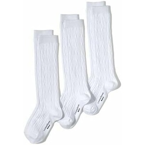 image:imageLands End Girls Solid Cable Knee Socks 3 PackWhite