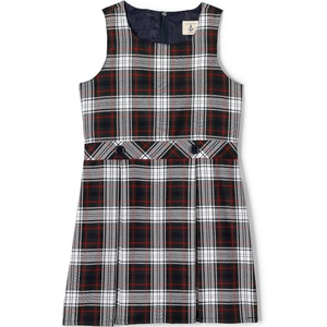image:imageLands End Girls Uniform Plaid JumperEvergreenWhite Plaid