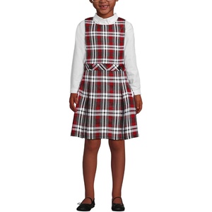 image:imageLands End Girls Uniform Plaid JumperRedGraphite Plaid