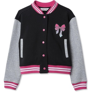 image:imageLands End Girls Varsity Bomber JacketBowBlackGray Heather