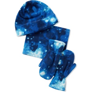image:imageLands End Kids Cozy Fleece HatScarfGloves SetNavy Mystery Galaxy