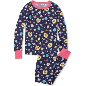 image:imageLands End Kids Pattern Snug Fit Pajama SetDeep Sea Navy Kitty Space