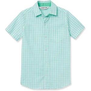image:imageLands End Kids Short Sleeve Poplin Camp ShirtMint Gingham