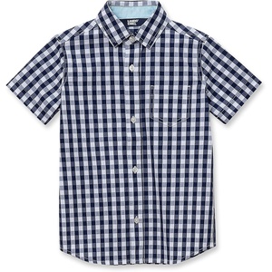 image:imageLands End Kids Short Sleeve Poplin Camp ShirtNavy Gingham