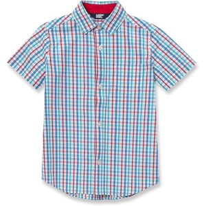image:imageLands End Kids Short Sleeve Poplin Camp ShirtRedWhiteBlue Plaid