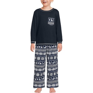 image:imageLands End Kids Soft Jersey Pocket Sleep Top  UltraSoft Cotton Blend TagFree Cozy Fit Fun for Bedtime ComfortClassic Navy Fairisle