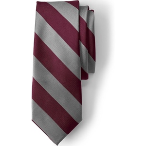 image:imageLands End Kids Stripe To Be Tied TieBurgundyFeather Gray Stripe