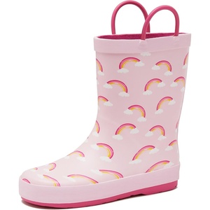 image:imageLands End Kids Waterproof Rain BootsPink Rainbows