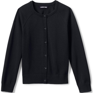 image:imageLands End School Uniform Girls Cotton Modal Cardigan SweaterBlack