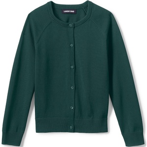image:imageLands End School Uniform Girls Cotton Modal Cardigan SweaterEvergreen