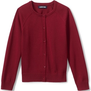 image:imageLands End School Uniform Girls Cotton Modal Cardigan SweaterGarnet