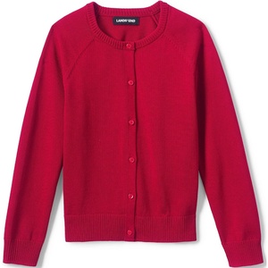 image:imageLands End School Uniform Girls Cotton Modal Cardigan SweaterRed