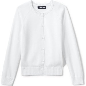 image:imageLands End School Uniform Girls Cotton Modal Cardigan SweaterWhite