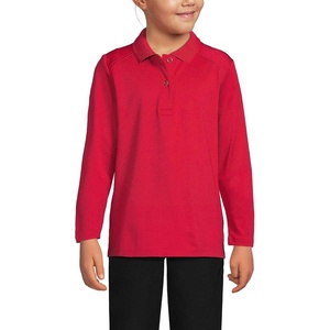 image:imageLands End School Uniform Girls Long Sleeve Feminine Fit Rapid Dry Polo ShirtRed