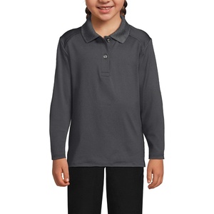 image:imageLands End School Uniform Girls Long Sleeve Feminine Fit Rapid Dry Polo ShirtSoapstone