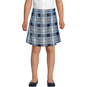 image:imageLands End School Uniform Girls Plaid A Line Tab Skort Top of KneeClear Blue Plaid