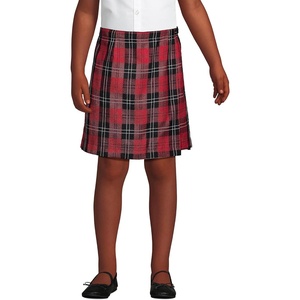 image:imageLands End School Uniform Girls Plaid A Line Tab Skort Top of KneeRedBlack Plaid