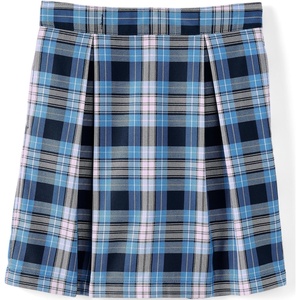 image:imageLands End School Uniform Girls Plaid Skort Top of KneeClear Blue Plaid