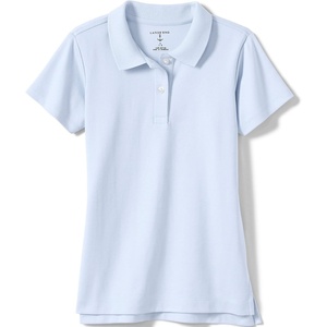 image:imageLands End School Uniform Girls Short Sleeve Feminine Fit Interlock Polo ShirtBlue